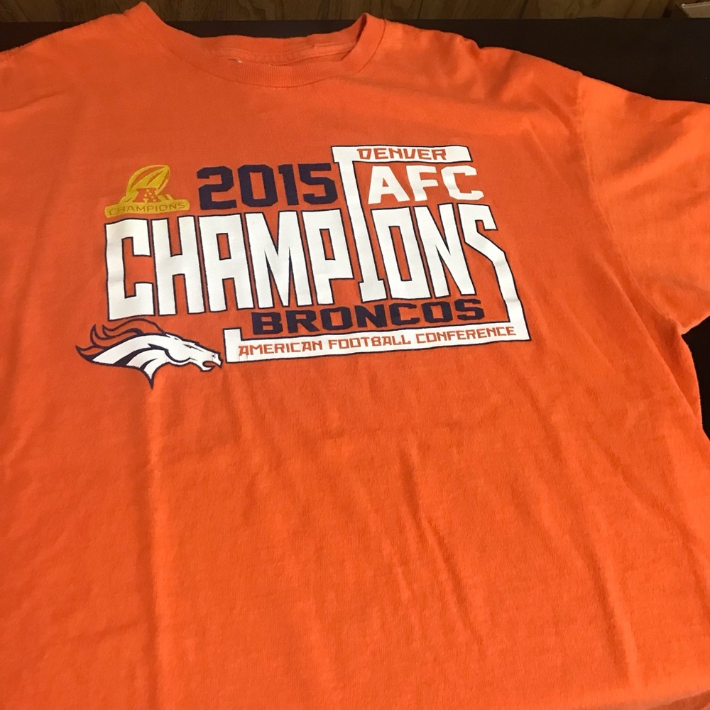 Vintage Denver Broncos 2015 AFC Champions T-shirt Orange Medium Collectible Rare